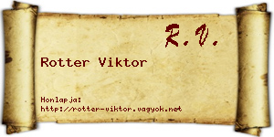 Rotter Viktor névjegykártya